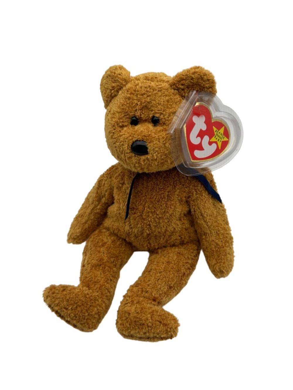 Ty Beanie Babies Fuzz Bear 1998 Brown Plush w Tag Protector Collectible